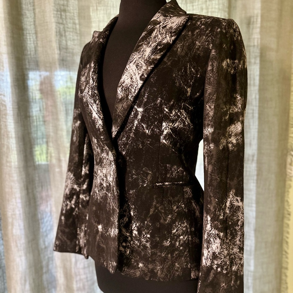 Gianni Bini Black and Gray Patterned Blazer